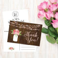 Vase Flowers Thank You Weeding Card Wedding Invitation